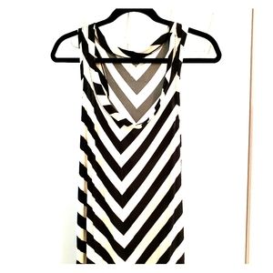 Black and White V Style Maxi Dress